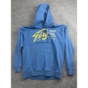 Flag Nor Fail Hoodie Mens X-Large Blue Pullover Fleece Sweatshirt Graphic Logo